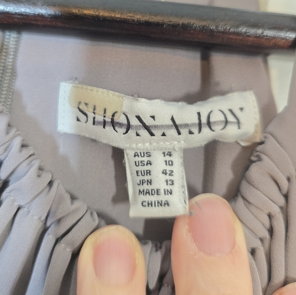 Shona Joy Core High Neck Tulip Drape Maxi Halter Dress Gray 10 - Picture 7 of 8